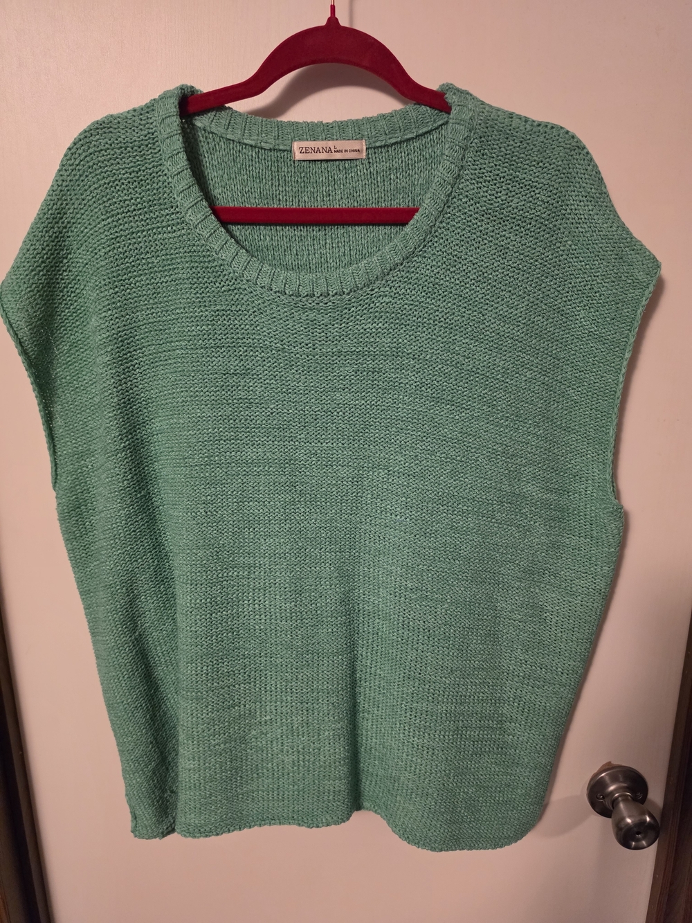 ZENANA Seafoam Green Crewneck Knit Tank Sweater